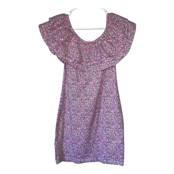 H&M Tiered Bodycon Floral Mini Dress Size Small - Picture 1 of 8
